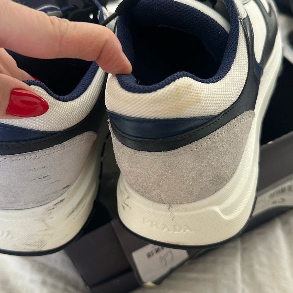 Prada Men's Black, White, and Gray Sneakers - Picture 14 of 15